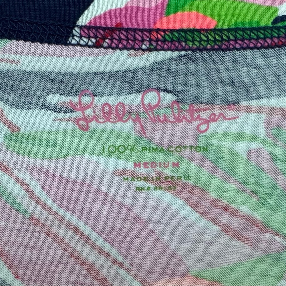LILLY PULITZER PALMETTO IN THE VIAS PUMA PINK NAVY DRESS-SIZE MEDIUM - Picture 5 of 12